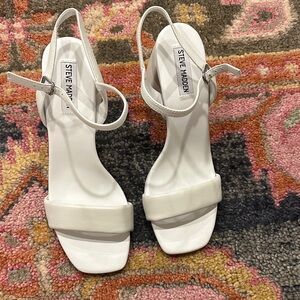 Steve Madden MAREENA ICE LEATHER sandal heels size 10 like new